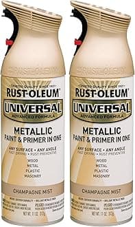 Rust-Oleum 261415 Universal All Surface Metallic Mist Spray Paint, 11 oz, Champagne Mist (Pack of 2)