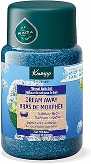 Kneipp Dream Away Mineral Bath Salt with Valerian & Hops - Soothing Bedtime Bath Blend - 17.6 oz - Up to 10 Baths
