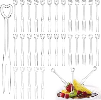 1000PCS Disposable Plastic Fruit Forks, YEAJOIN Mini Cake Forks Tasting Appetizer Cocktail Forks Picks Small Dessert Food Picks Sticks