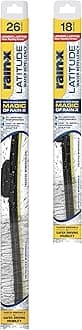 Rain-X 810161 Latitude 2-In-1 Water Repellent Wiper Blades, 26" and 18" Windshield Wipers (Pack Of 2), Automotive Replacement Windshield Wiper Blades With Patented Rain-X Water Repellency Formula