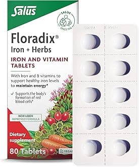 Iron Tablets - Iron Supplement with B Vitamins, Folic Acid, Vitamin C & More - Energy Support - Vegetarian & Gluten-Free - 80 Tablets (80 Servings)