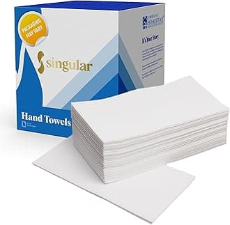 AMERICAN HOMESTEAD Disposable Hand Towels for Bathroom - White LinenLike Guest Napkins - Ideal Paper Dinner Napkins or Bathroom Towels for Guests - 100 Count - Smooth - 15.5" x 12"