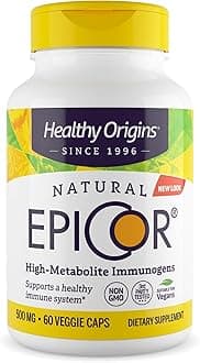 Premium Epicor Supplement 500mg 60 Vegan Capsules, Yeast Fermentate Epicor Immune Support, High Metabolite Immunogens for Year-Round Protection, Digestive Support by Healthy Origins