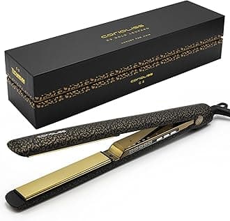 Corioliss C3 Hair Straightener Flat Iron Professional for Hair Titanium Plates Control Temperature Women (Leopard Gold Soft Touch)