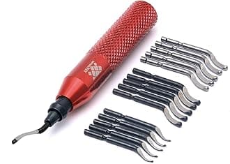 AFA Tooling Deburring Tool with 15 High-Speed Steel Rotary Burr Removal Blades