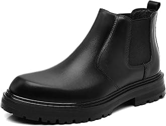 Men's Wide Toe Box Platform Chelsea Boots Slip-On Casual Ankle Dress Boot