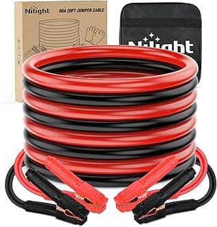Nilight Jumper Cables for Car Battery 0 Gauge 20 FT Booster Cable Heavy Duty 1000 A CCA Jumper Cable with Carrying Bag Jump Start Battery Emergency Kit for Pickup Truck RV Vans SUV