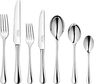 Robert Welch Radford Bright, 84 Piece Cutlery Set for 12 People. Made from Stainless Steel. Dishwasher Safe.