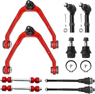 AWD 4WD Front End 10pc Suspension Kit for 99-06 Chevy Silverado GMC Sierra 1500 Tahoe Avalanche Suburban 1500, Yukon, 4 Tie Rods, 2 Sway Bars, 2 Control Arms w/Ball Joints