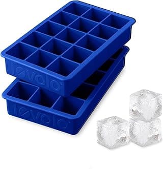 Tray of 1.25-Inch Cubes for Whiskey, Bourbon, Spirits & Liquor, BPA-Free Silicone, Fade Resistant Set of 2 Blue 80-12007