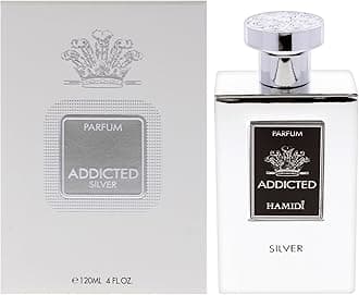 Hamidi Addicted Silver By Eau De Parfum 120ml | Perfumes for Men | Alcohol-Free | Premier Long Lasting | Fragrances | Club De Nuit Series