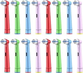 16pcs Kids Replacement Heads Compatible with Braun Oral B Kids Electric Toothbrush, Ultra Soft Bristles