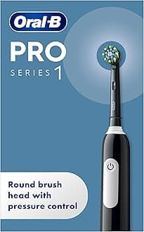 Oral-B Pro 1 Electric Toothbrush For Adults, Oral B Electric Toothbrushes Adults, With 3D Cleaning, 1 Toothbrush Head, Gum Pressure Control, 2 Pin UK Plug, Black