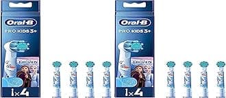 Oral-B Pro Kids Electric Toothbrush Head, with Disney Frozen Characters, Extra Soft Bristles, for Ages 3+, Pack of 8 Toothbrush Heads, White