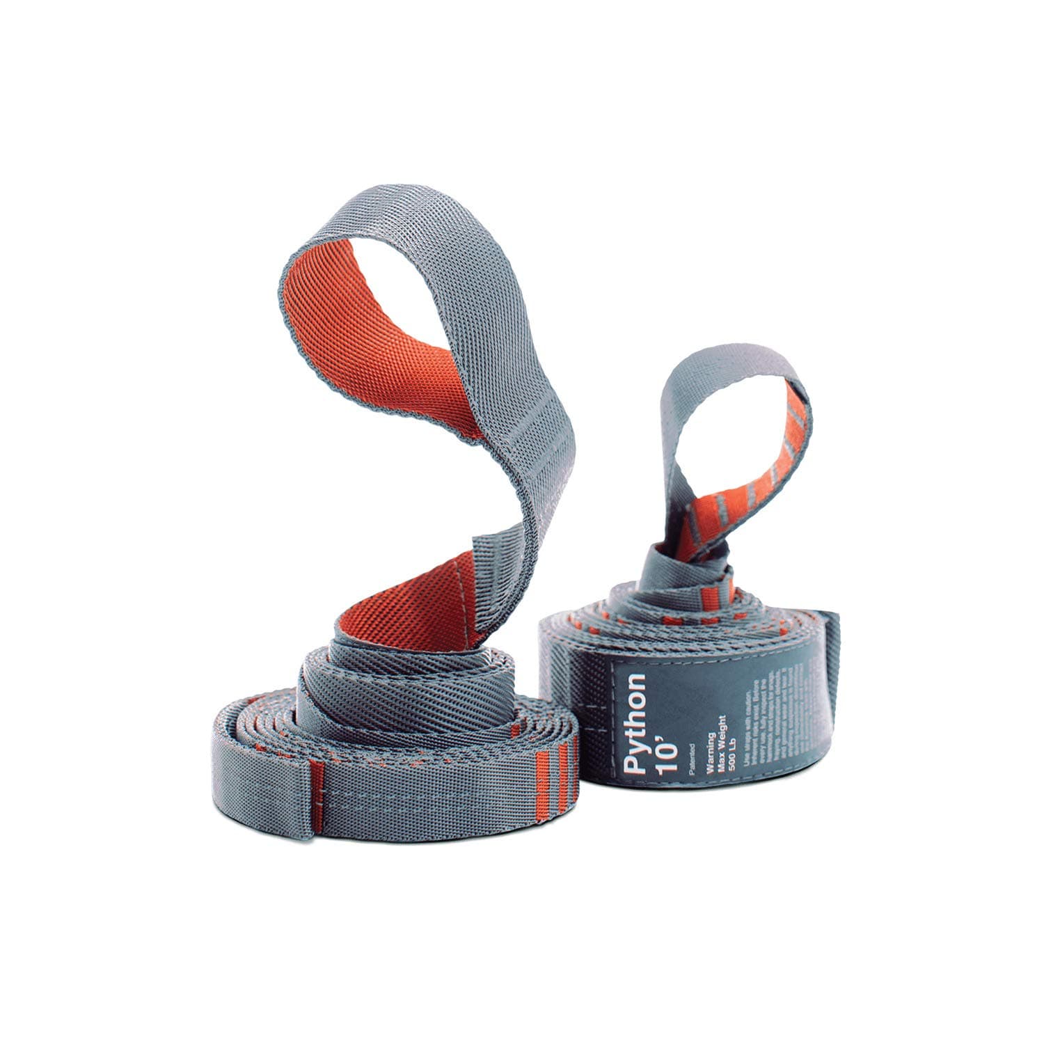 KAMMOK Python 10 - Hammock Straps, 10 ft Long and 20 Loops Per Strap, No-Stretch, Knotless, Durable and Compact, Set of 2 Straps With Stuff Sack