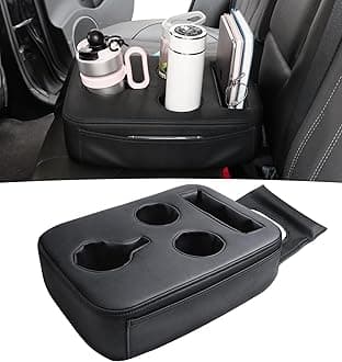 Back Seat Cup Holder for Car, PU Leather Couch Sofa Bed Boat Cup Holder Tray, Organizer for Trucks, Minivans, SUVs, RVs, Vehicles, Holds Drinks, Remote, Snacks, with Side Pockets