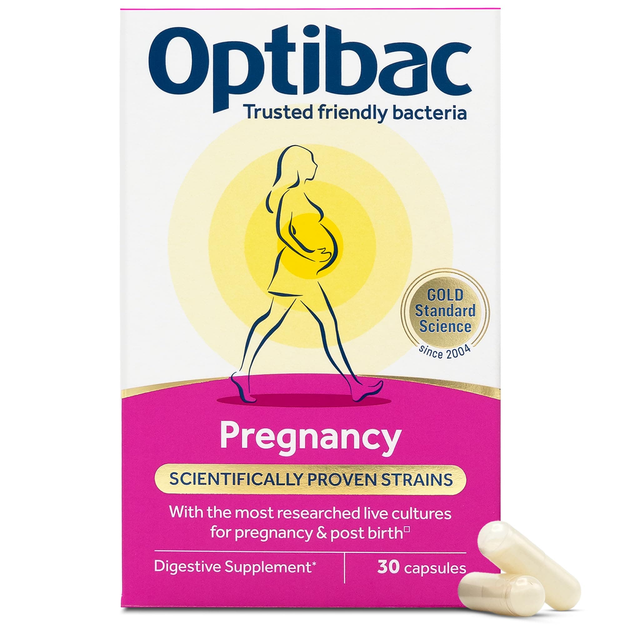 Probiotics Pregnancy - Most Researched Pregnancy Probiotics - Also for Breastfeeding & Post Birth - For Gut & Intimate Flora - 30 Vegan Capsules