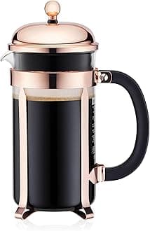 BODUM ボダム コーヒーメーカー コーヒープレス CHAMBORD シャンボール フレンチプレス コーヒーメーカー 1000ml カッパー ステンレスフィルター ガラスビーカー 浸漬式 コーヒー 【正規品】 11652-18