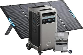 Anker SOLIX F3800 Plus Portable Power Station and Transfer Switch Kit with 400W Solar Panel, 3,840Wh, 6000W AC Output, Generators for Home Use, Works with Generator, For Power Outages, and Emergencies