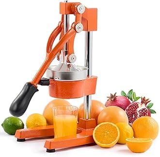 CO-Z Commercial Grade Citrus Juicer Professional Hand Press Manual Fruit Juicer Orange Juice Squeezer for Lemon Lime Pomegranate (Multicolor Cast Iron/Stainless Steel)