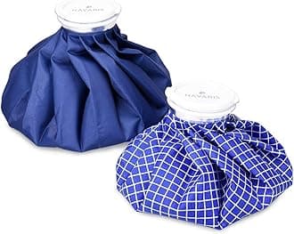 Navaris 2X Hot and Cold Bags - Reusable Ice Bag Hot Water Bottle for Knee, Back, Shoulder - Blue, Blue & White