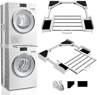 Washer Dryer Stacking Kit 29 inch, Universal Washer and Dryer Stacking Kit with Pull Out Drying Rack, Adjustable 29"/28"/27"/26"/25"/24" Stacking Kit with Ratchet Strap