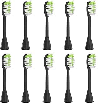 Replacement Toothbrush Heads Compatible with Philips Sonicare One Electric Toothbrush，Brush Head 10 Pack for HY1100 for HY1200 for BH1022，Black