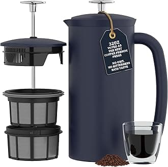 ESPRO P7 French Press - Double Walled Stainless Steel Insulated Coffee and Tea Maker (Aegean Blue, 32 Ounce)