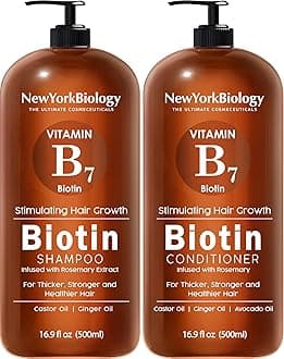 Biotin Shampoo and Conditioner Set 500ml for Thinning Hair – Thickening Formula for Hair Loss Treatment – For Men & Women – Anti Dandruff – Packaging May Vary