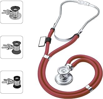 SpragueRappaport Dual Head Stethoscope with Adult, Pediatric, and Infant Convertible chestpiece, Burgundy (Napa) Tube, MDF767-17