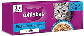 WHISKAS Adult Wet Cat Food in Jelly 40x85g Fish Favourites