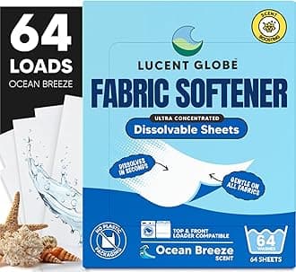 Lucent Globe Fabric Softener Sheets for Washer - Softens & Freshens Laundry, Gentle on Fabrics & Skin - Free from Harsh Chemicals - Travel-Friendly Fabric Softener for Washing Machine (OB)