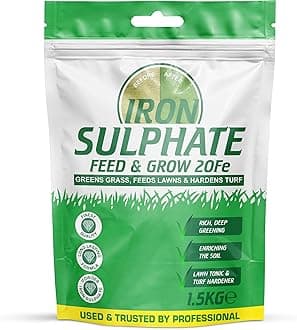 Iron Sulphate Powder Concentrate Pure Lawn Tonic Fertiliser Grass Greener Ferrous Sulphate of Iron Lawn Conditioner and Turf Hardener Dry Powder Soluble in Water by Pure Source Nutrition (1.5kg)