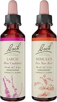 Bach Original Flower Remedies 2-Pack, Have Confidence" - Mimulus, Larch, Homeopathic Flower Essences, Vegan, 20mL Dropper x2