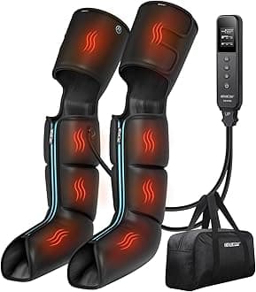CINCOM Full Leg Massager with Heat and Compression, Air Compression Boots for Leg Calf & Foot Recovery, Edema Relief