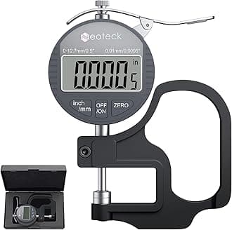 Neoteck Digital Thickness Gauge 0.5 inch/12.7mm, 0.0005"/0.01mm, Thickness Meter Precise Electronic Micrometer with LCD Display