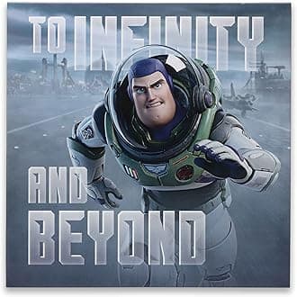Open Road Brands Disney Pixar Lightyear To Infinity and Beyond Gallery Wrapped Canvas Wall Decor - Large Buzz Lightyear Wall Art For Kids' Bedroom or Playroom