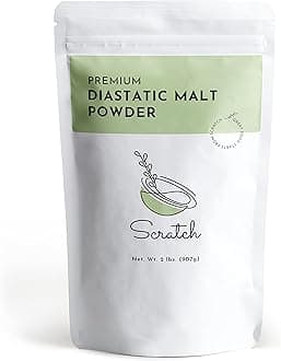 Scratch Diastatic Malt Powder For Baking - (2Lb) Dried Barley Bread Improver Premium Ingredients Breads, Pizzas, Pretzels, Desserts, Shakes And More
