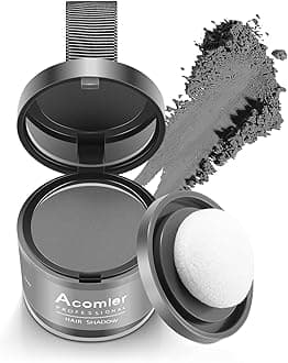 Acomler Root Touch Up Powder - Dark Brown (Gray) for Thinning Hair, Grey Coverage, Hairline Shadow, Eyebrows, Beard Line, and Bald Spots