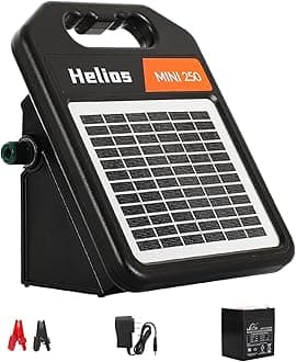 Andmon MINI250 Solar Electric Fence Charger with Day or Night Mode, 0.25Joule Portable Solar Fence Charger
