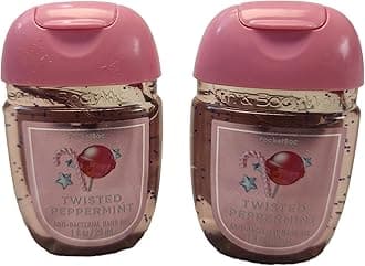Bath and Body Care - Travel Size Sanitizer - 2 piece Bundle Set Hand Gel - 1 Fl Oz each - Label Artwork Varies (TWISTED PEPPERMINT)