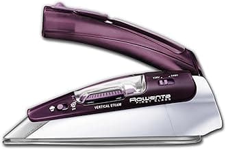 Travel Iron, Pro Compact Stainless Steel Soleplate Hand Held Steamer Iron for Clothes, 200 Microsteam Holes, 1000 Watts Ironing, Fabric Steamer, Dual Voltage, Mini Iron, Purple, DA1560