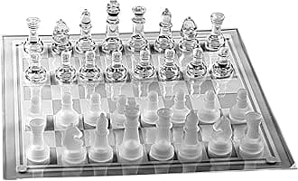 Glass Chess Board Anti-Broken Elegant Glass Chess Pieces Chess Game Chess Set Chess Game