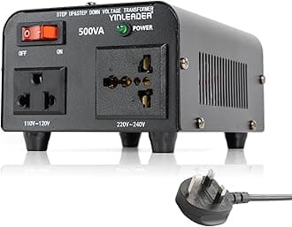 Yinleader 500W Voltage Transformer, 220/240 Volts to 110/120V Step Up Step Down Voltage 500VA