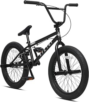 Syzygy 20 Inch Freestyle BMX Bike Bicycles for Ages Over 6 Years Old Teen Beginner and Adult Riders, Matt Black with Black Tires