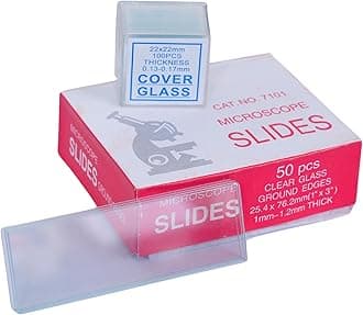 Martify Hub Microscope Glass Slides and Cover Slips Set – Pack of 100 Each | Pre-Cleaned, Clear & Durable Slides for Lab, School, and Biology Use