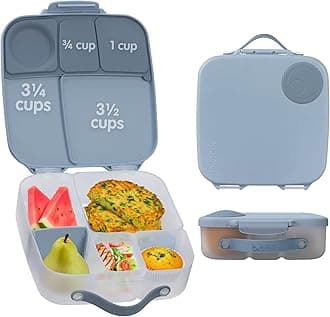 Lunchbox | Jumbo Bento Box with 4 Compartments (2 Leakproof), Removable Divider, Gel Cold Pack | Ideal for School | from 3+ | 2L Capacity