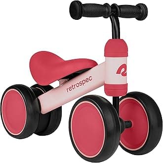 Retrospec Retrospec Cricket Baby Walker Balance Bike with 4 Wheels for Ages 12-24 months - Toddler Bicycle Toy for 1 Year Old’s - Ride On Toys for Boys and Girls - One Size Balance Bike