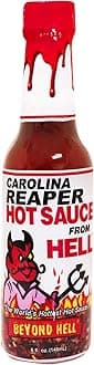Carolina Reaper Hot Sauce From Hell - 5 Ounce - Gourmet Carolina Reaper Hot Sauce for Chicken Wings - Perfect for the Fan of Extra Hot Hot Sauces - Dance with the Devil!