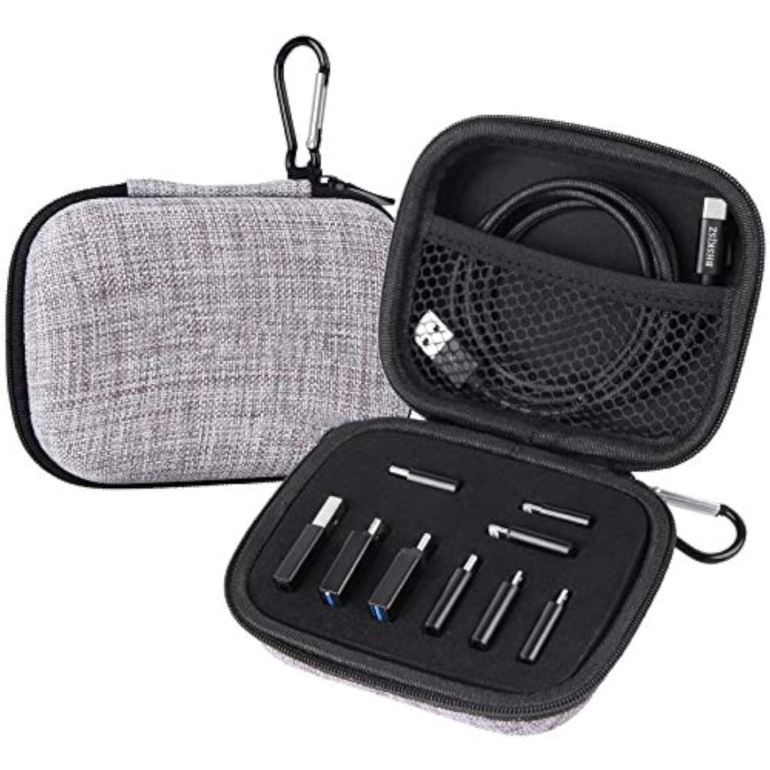 10-Piece Type C Adapter Kit, Compatible with Micro USB/Type C/USB OTG Adapter, Travel Case with and Carabiner, Includes USB Type C Cable